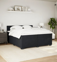 Boxspringbett mit Matratze Schwarz 200x200 cm Samt
