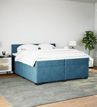 Boxspringbett mit Matratze Dunkelblau 200x200 cm Samt