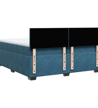 Boxspringbett mit Matratze Dunkelblau 200x200 cm Samt