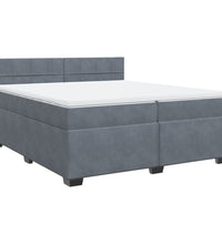 Boxspringbett mit Matratze Dunkelgrau 200x200 cm Samt