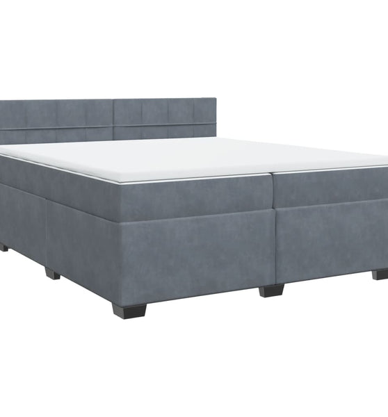 Boxspringbett mit Matratze Dunkelgrau 200x200 cm Samt
