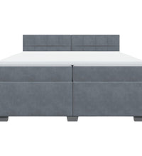 Boxspringbett mit Matratze Dunkelgrau 200x200 cm Samt