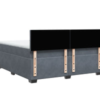 Boxspringbett mit Matratze Dunkelgrau 200x200 cm Samt