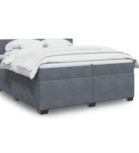 Boxspringbett mit Matratze Dunkelgrau 200x200 cm Samt