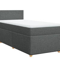 Boxspringbett mit Matratze Dunkelgrau 80x200 cm Stoff