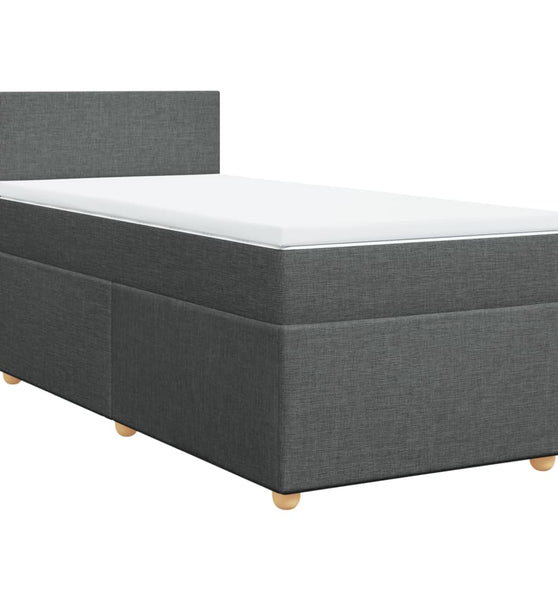 Boxspringbett mit Matratze Dunkelgrau 80x200 cm Stoff