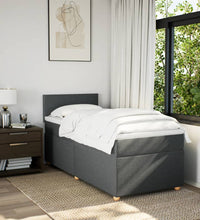 Boxspringbett mit Matratze Dunkelgrau 80x200 cm Stoff