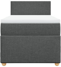 Boxspringbett mit Matratze Dunkelgrau 80x200 cm Stoff