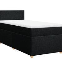Boxspringbett mit Matratze Schwarz 80x200 cm Stoff