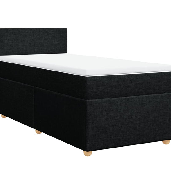 Boxspringbett mit Matratze Schwarz 80x200 cm Stoff