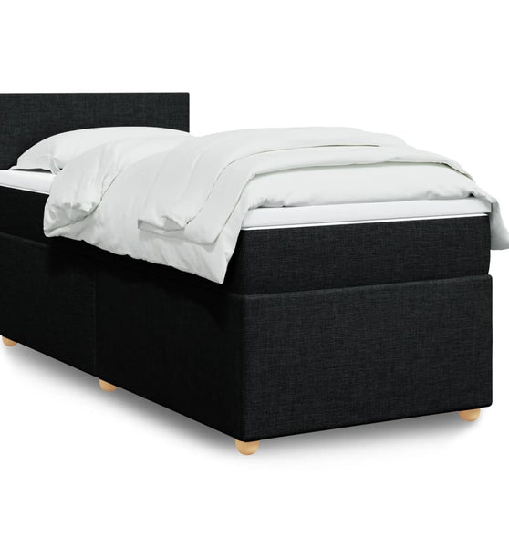 Boxspringbett mit Matratze Schwarz 80x200 cm Stoff