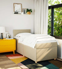 Boxspringbett mit Matratze Creme 80x200 cm Stoff