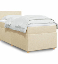 Boxspringbett mit Matratze Creme 80x200 cm Stoff