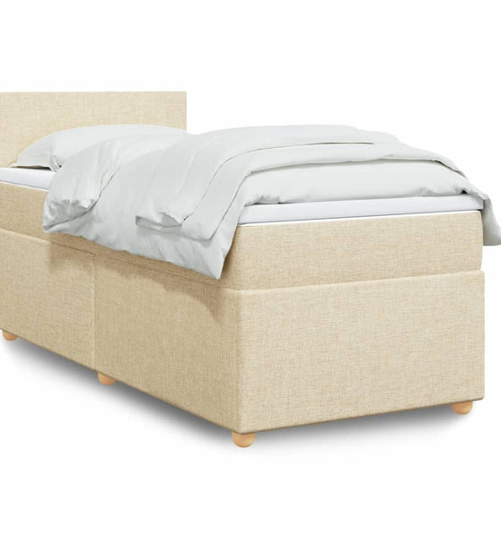 Boxspringbett mit Matratze Creme 80x200 cm Stoff