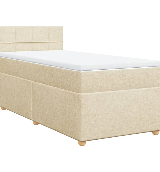Boxspringbett mit Matratze Creme 80x200 cm Stoff