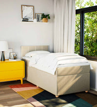 Boxspringbett mit Matratze Creme 80x200 cm Stoff