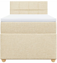 Boxspringbett mit Matratze Creme 80x200 cm Stoff
