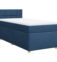 Boxspringbett mit Matratze Blau 80x200 cm Stoff