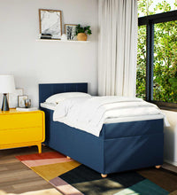 Boxspringbett mit Matratze Blau 80x200 cm Stoff