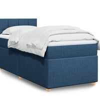 Boxspringbett mit Matratze Blau 80x200 cm Stoff