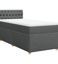 Boxspringbett mit Matratze Dunkelgrau 80x200 cm Stoff
