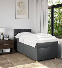 Boxspringbett mit Matratze Dunkelgrau 80x200 cm Stoff