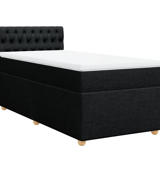 Boxspringbett mit Matratze Schwarz 80x200 cm Stoff