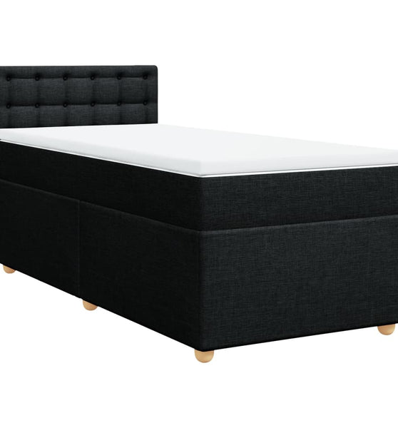 Boxspringbett mit Matratze Schwarz 80x200 cm Stoff
