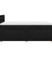 Boxspringbett mit Matratze Schwarz 80x200 cm Stoff