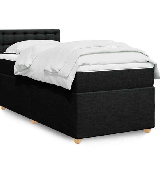 Boxspringbett mit Matratze Schwarz 80x200 cm Stoff