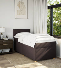 Boxspringbett mit Matratze Dunkelbraun 90x190 cm Stoff