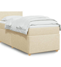 Boxspringbett mit Matratze Creme 90x190 cm Stoff