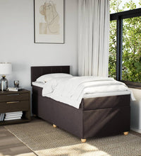Boxspringbett mit Matratze Dunkelbraun 90x190 cm Stoff