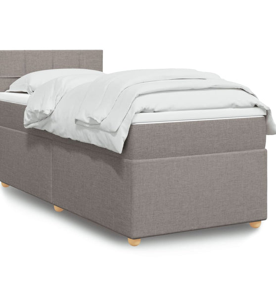 Boxspringbett mit Matratze Taupe 90x190 cm Stoff