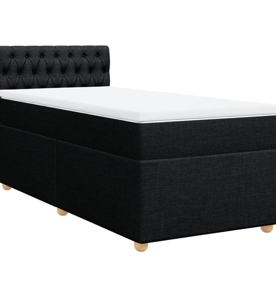 Boxspringbett mit Matratze Schwarz 90x190 cm Stoff