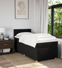 Boxspringbett mit Matratze Schwarz 90x190 cm Stoff