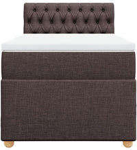 Boxspringbett mit Matratze Dunkelbraun 90x190 cm Stoff