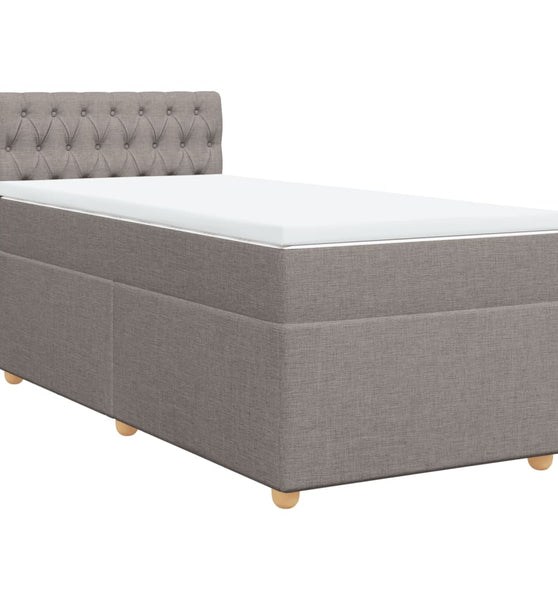 Boxspringbett mit Matratze Taupe 90x190 cm Stoff