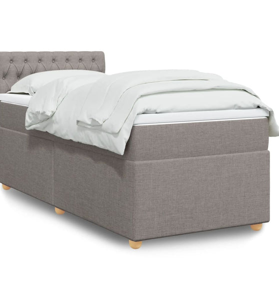 Boxspringbett mit Matratze Taupe 90x190 cm Stoff