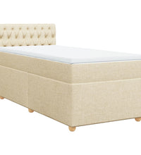 Boxspringbett mit Matratze Creme 90x190 cm Stoff