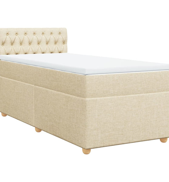 Boxspringbett mit Matratze Creme 90x190 cm Stoff
