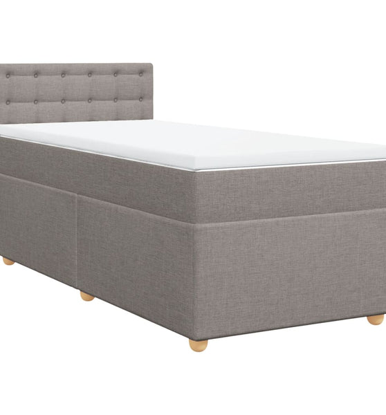 Boxspringbett mit Matratze Taupe 90x190 cm Stoff