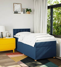 Boxspringbett mit Matratze Blau 90x190 cm Stoff