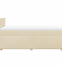 Boxspringbett mit Matratze Creme 90x200 cm Stoff