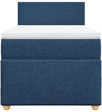 Boxspringbett mit Matratze Blau 90x200 cm Stoff