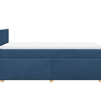 Boxspringbett mit Matratze Blau 90x200 cm Stoff