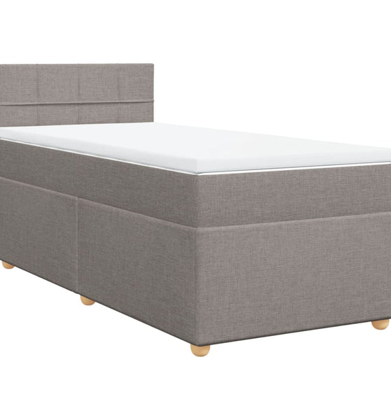 Boxspringbett mit Matratze Taupe 90x200 cm Stoff