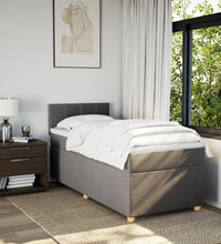 Boxspringbett mit Matratze Taupe 90x200 cm Stoff