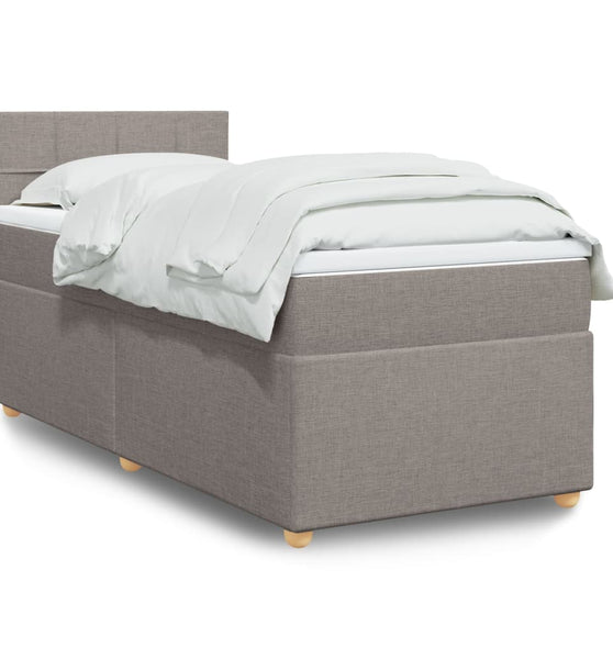 Boxspringbett mit Matratze Taupe 90x200 cm Stoff