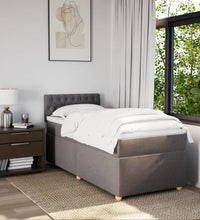 Boxspringbett mit Matratze Taupe 90x200 cm Stoff